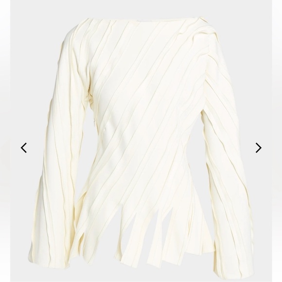 New Bottega Veneta Fluid Stretch Striped Cutaway Top Size 40 - Picture 7 of 7